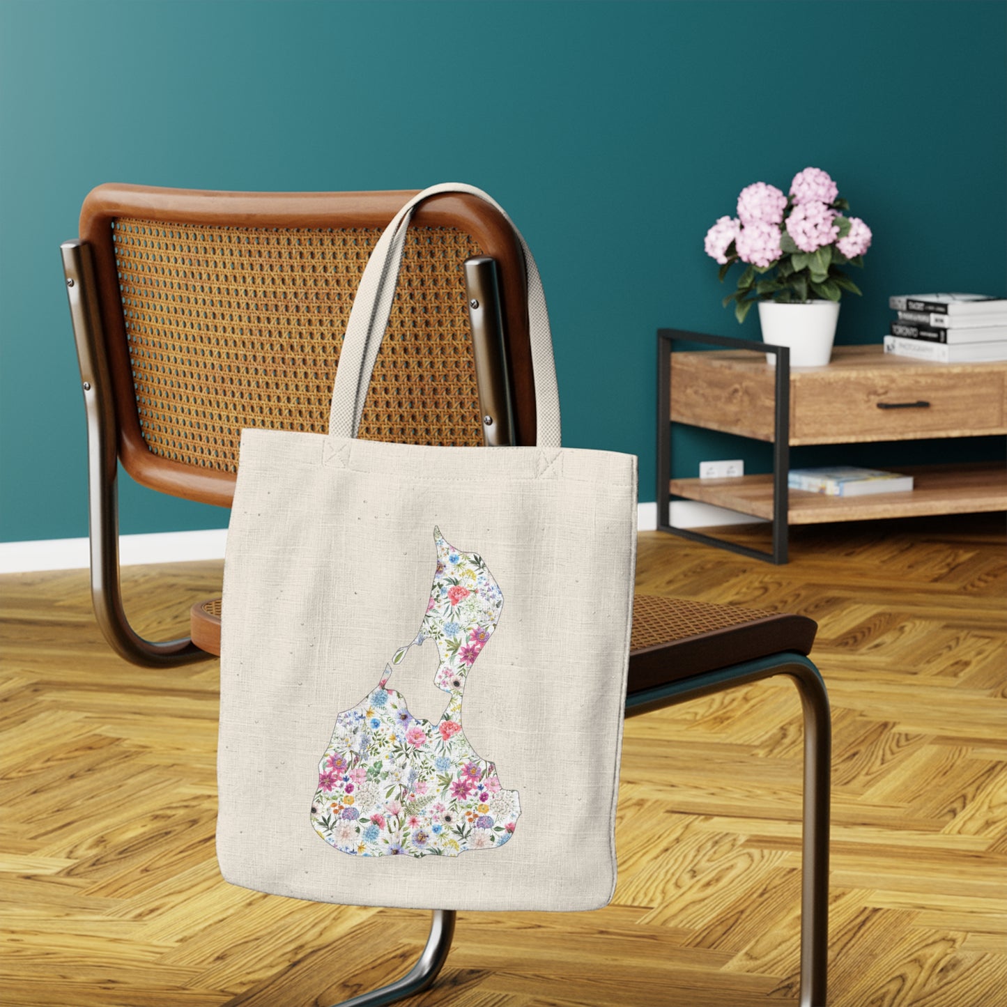 Block Island Flower Canvas Tote Bag