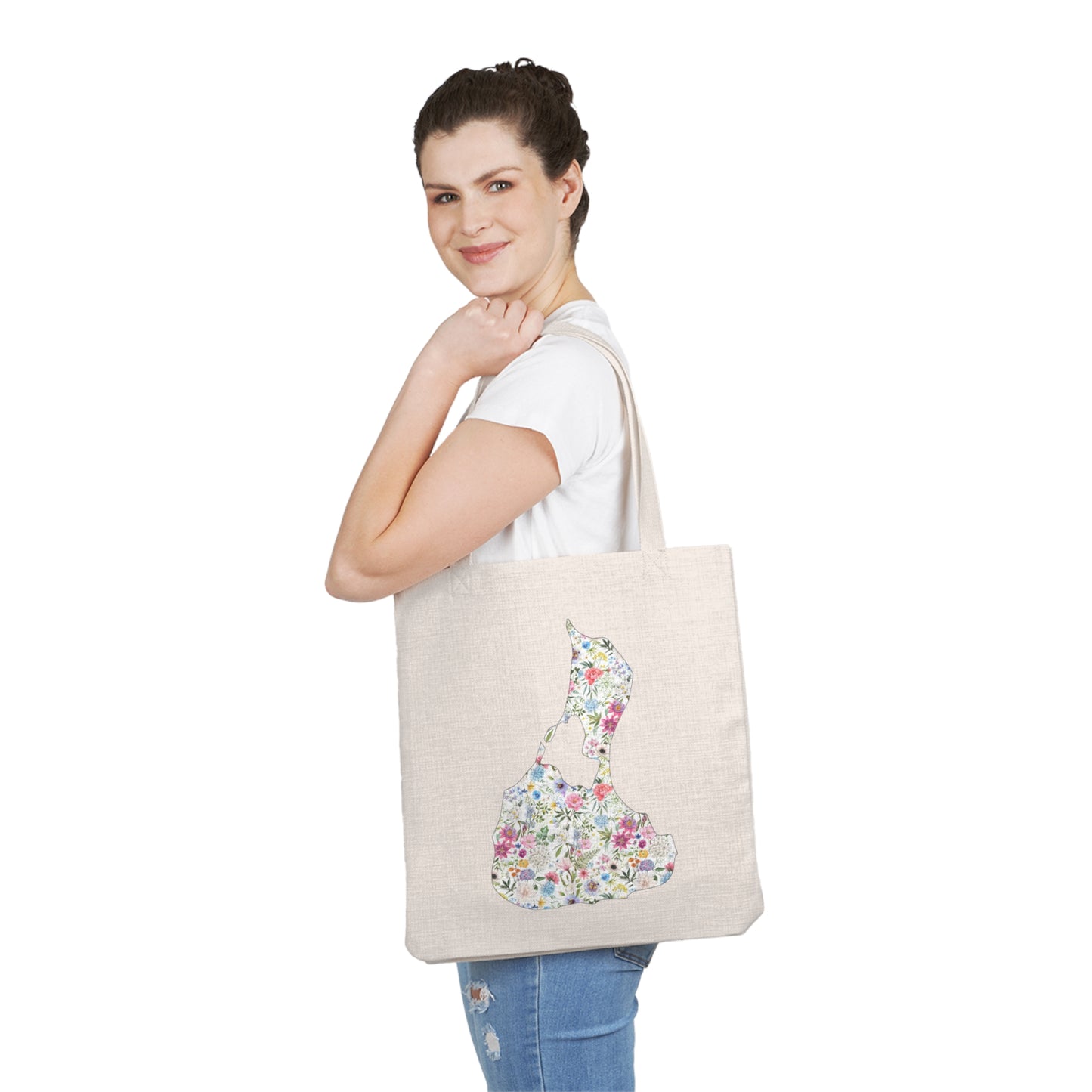 Block Island Flower Canvas Tote Bag